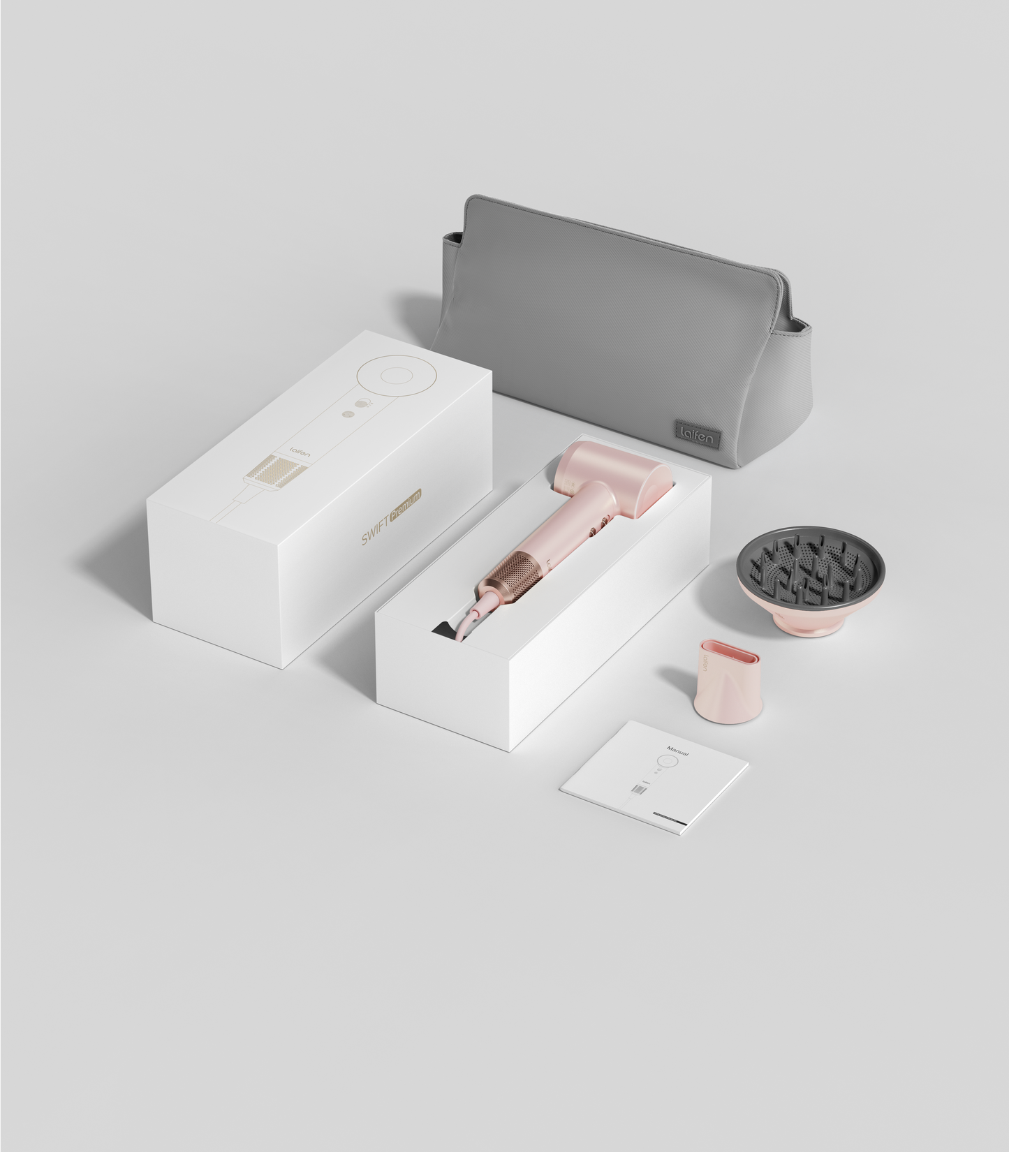 LAIFEN HAIR DRYER SWIFT PREMIUM GOLDEN PINK - شسوار الشعر 1500 واط سويفت بريميوم الذهبي وردي من لايفن