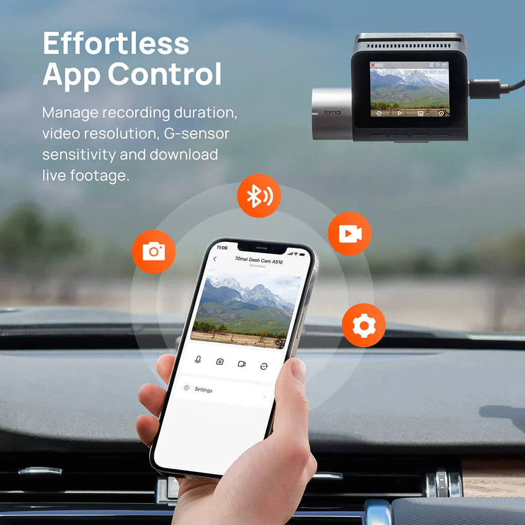70MAI DASH CAM A510 1944P - كاميرا سيارة امامية من شاومي