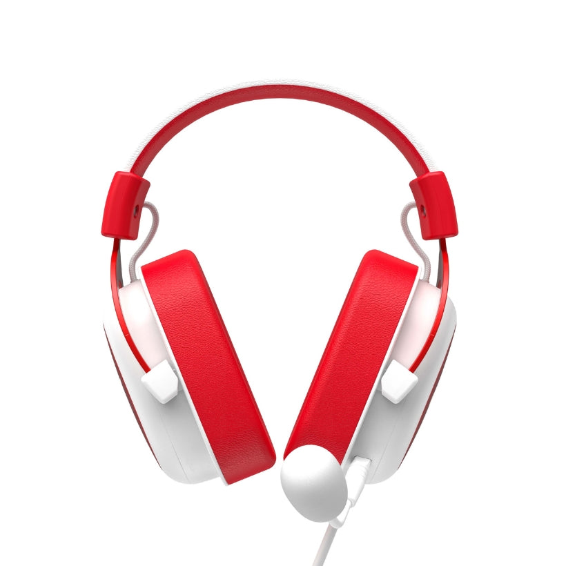 Havit H2002d Gaming Headphone Wired 3.5 mm Jack White + Red - سماعات هيدسيت سلكية للالعاب من هافيت ابيض وردي