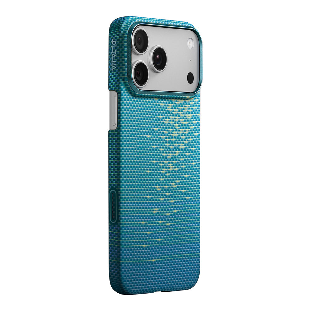 PITAKA Glints Of Gold Ultra-Slim Case For iPhone 17 Pro Max (Lucid Blue) - كفر ايفون 17 برو ماكس فائق النحافة ماك سيف من بيتاكا ازرق