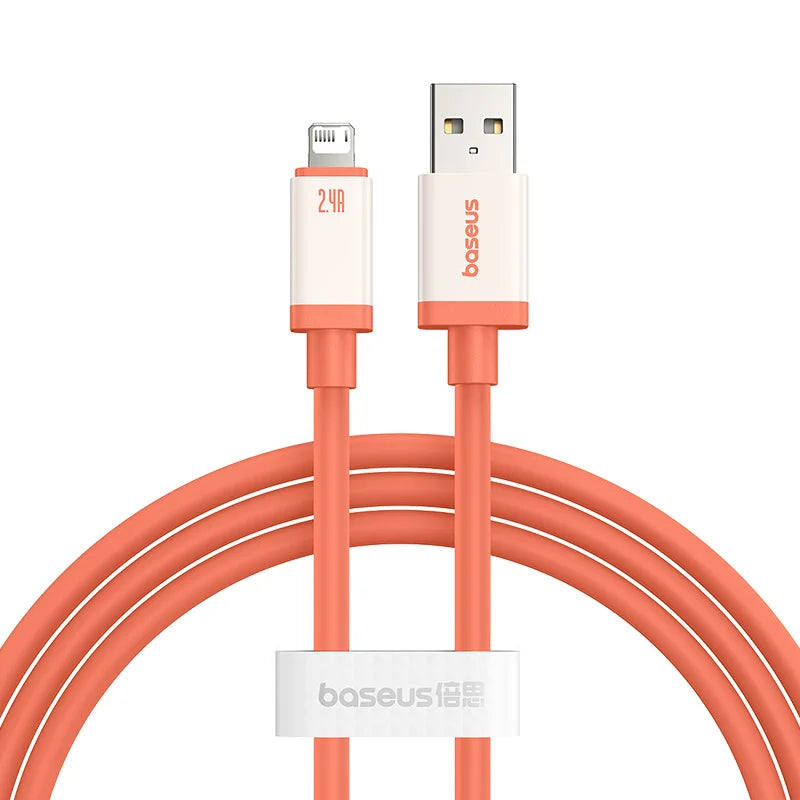 Baseus 0℃ Series Fast Charging Data Cable usb to lighting 2.4A1m Canyon Cora - كيبل لايتننغ من باسيوس