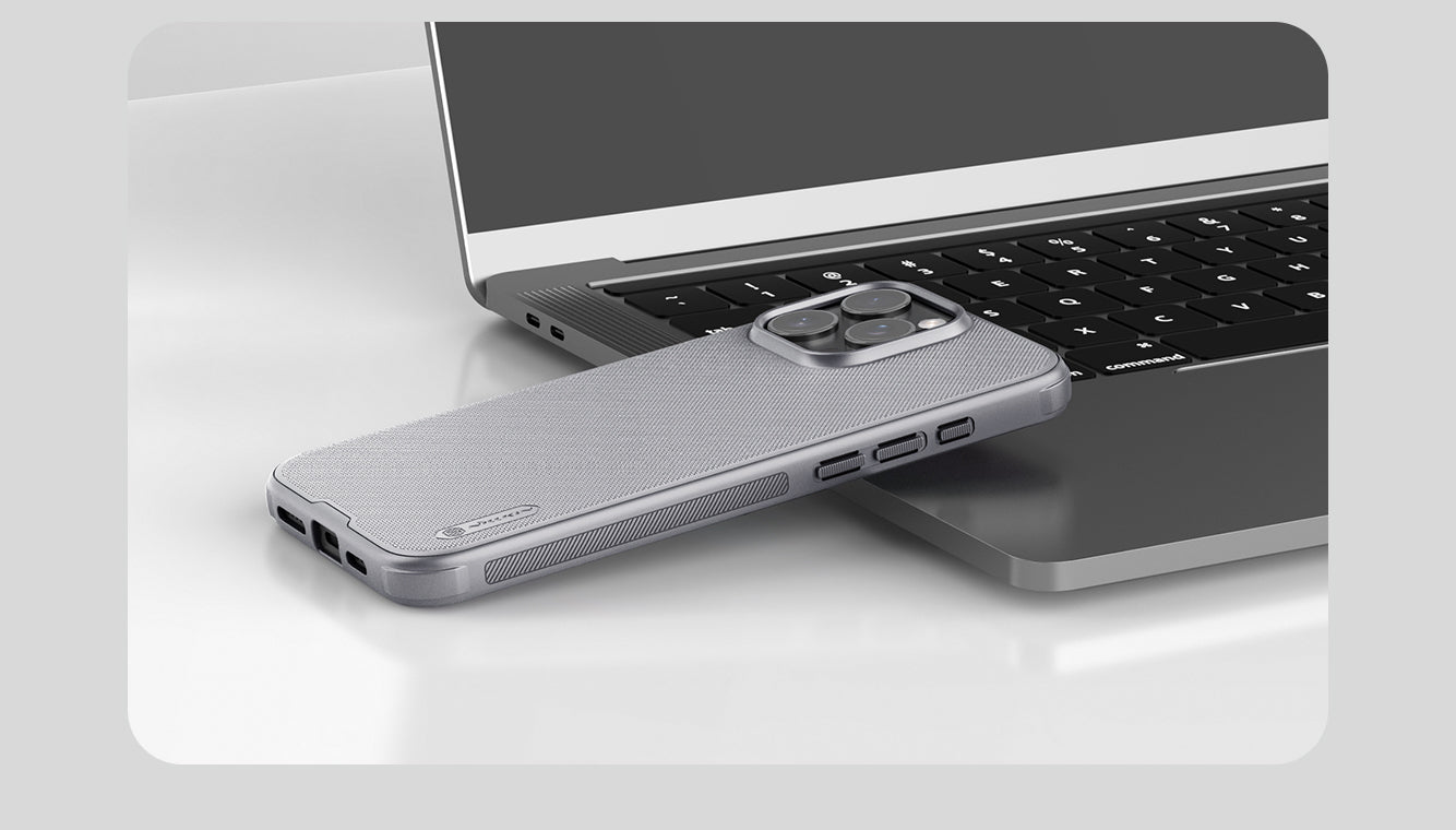 Nillkin Super Frosted Shield Pro for Apple iPhone 16 Pro Max (Without Logo cutout) Grey - كفر ايفون 16 برو ماكس رمادي من نيلكين