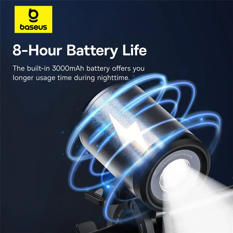 Baseus PrimeTrip Series Dual-Color Bike Light 2-in-1 Set Cosmic Black - ستاند مغناطيسي للدراجة الهوائية مع مصباح من باسيوس