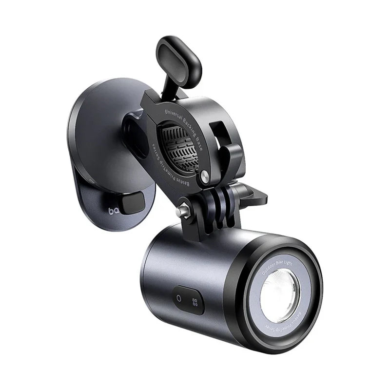 Baseus PrimeTrip Series Dual-Color Bike Light 2-in-1 Set Cosmic Black - ستاند مغناطيسي للدراجة الهوائية مع مصباح من باسيوس