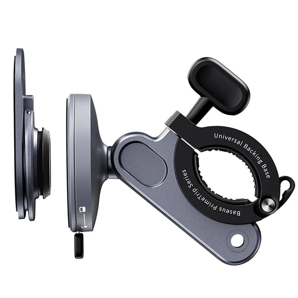 Baseus PrimeTrip Series Stick-on Type Bike Phone Mount Cosmic Black - ستاند مغناطيسي للدراجة الهوائية 2 في 1 من باسيوس