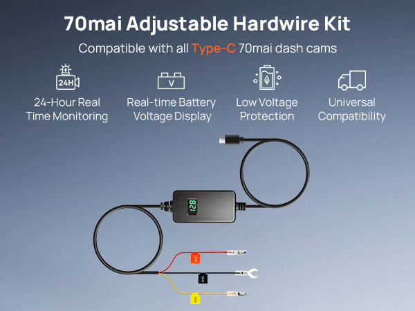 70mai HARDWARE KIT UP06- كيبل تايب سي لكامرات السيارات للعمل 24 ساعة