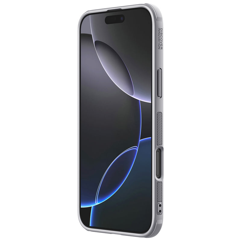 Nillkin Super Frosted Shield Pro for Apple iPhone 16 Pro Max (Without Logo cutout) Grey - كفر ايفون 16 برو ماكس رمادي من نيلكين
