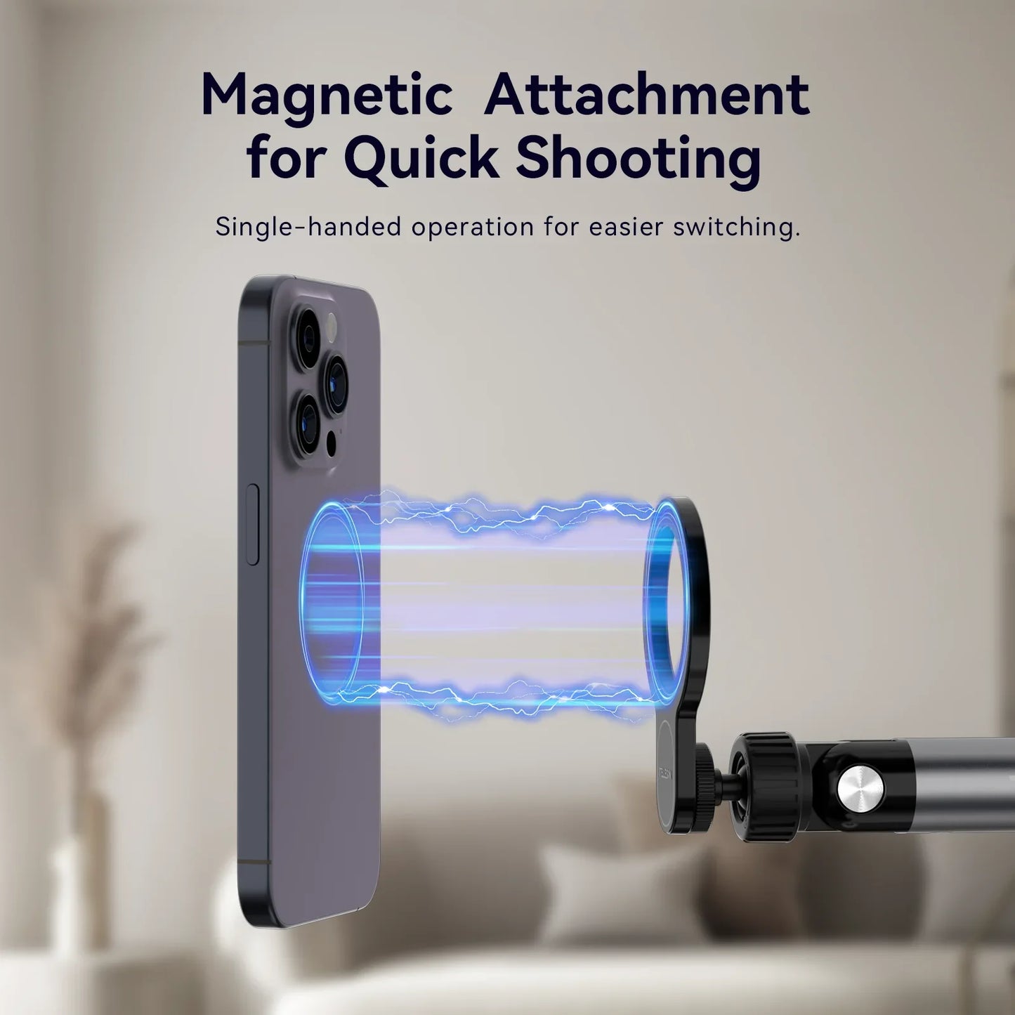 TELESIN Magnetic Desktop Stand(Clamping) - ستاند مكتبي مغناطيسي قابل للطي من تيليسن