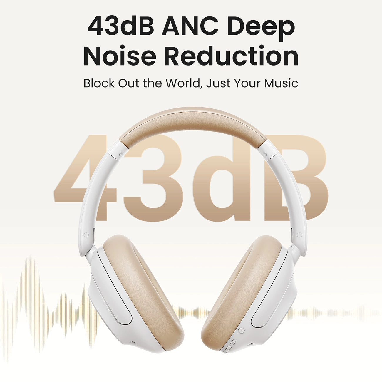 UGREEN HiTune Max5 Headphone ANC White - سماعات بلوتوث هيدسيت مع خاصية الغاء الضوضاء النشط من يوكرين ابيض