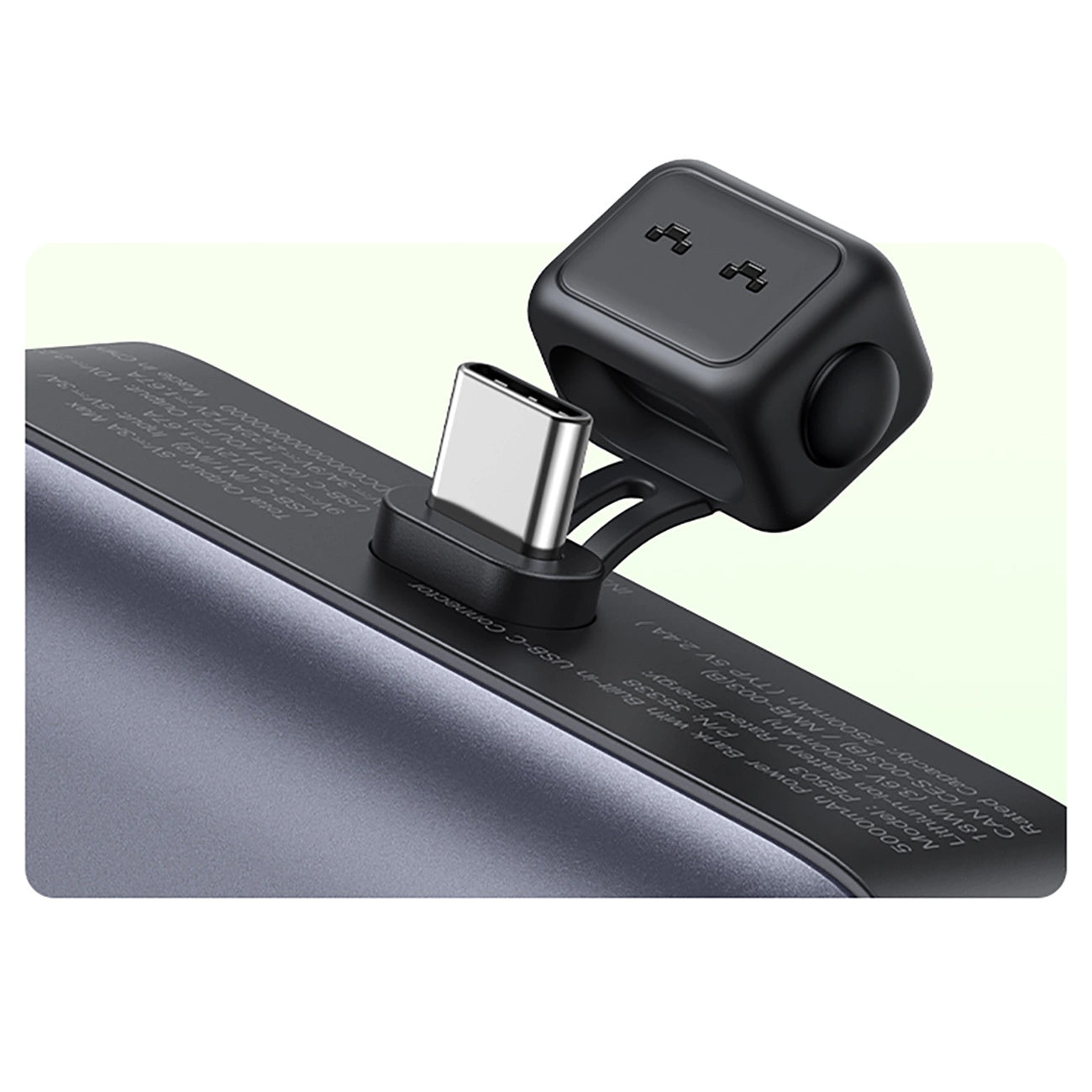 UGREEN PowerBank 5000mAh with Built-in USB-C Connector - باوربنك 5000 ملي امبير مع منفذ تايب سي مدمج (للشحن) + منفذ تايب سي اضافي وستاند من يوكرين