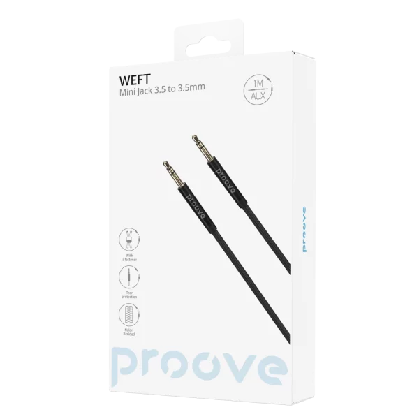 Proove Cable AUX Weft 1m black - كيبل اوكس من بروف اسود 1 متر