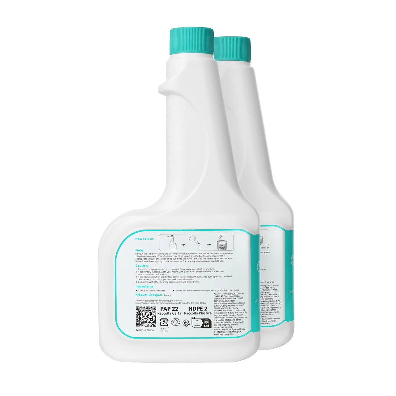 Anker eufy RoboVac Hard Floor Cleaning Solution 2-Bottles - محلول تنظيف الارضيات الصلبة لجميع انواع الروبوتات من انكر (قطعتين)