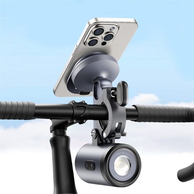 Baseus PrimeTrip Series Dual-Color Bike Light 2-in-1 Set Cosmic Black - ستاند مغناطيسي للدراجة الهوائية مع مصباح من باسيوس