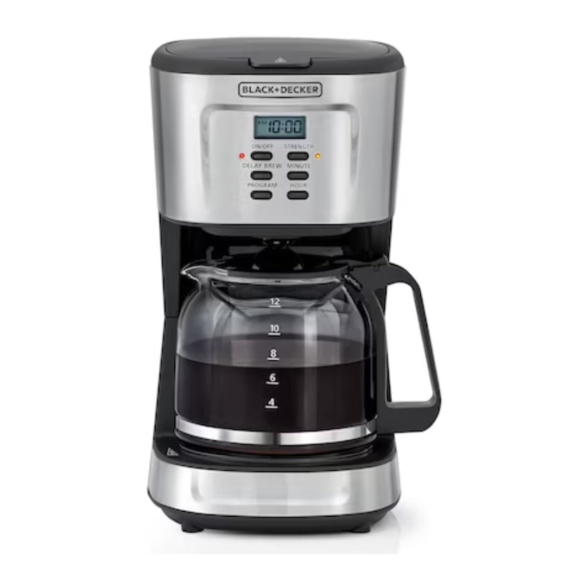 Black&Decker DCM85-B5 12 cup coffee maker 900W black/silver -ماكنة تحضير القهوة بسعة 12 كوب وبقدرة 900 واط من بلاك اند ديكر