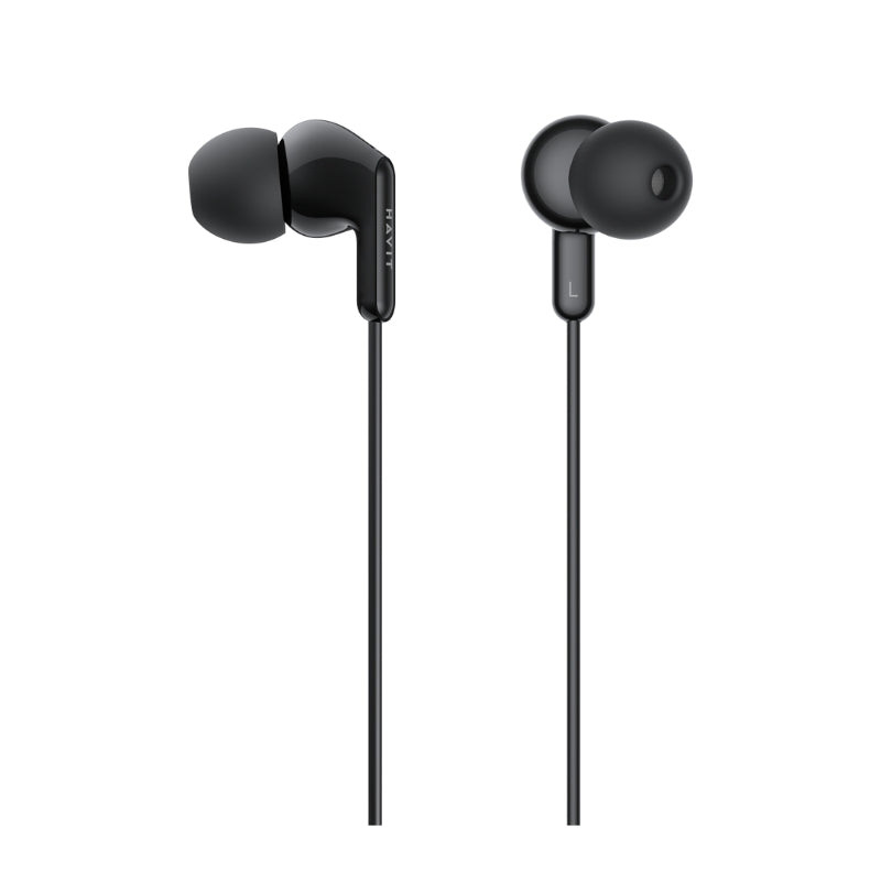 Havit E335P Wired earphone 3.5mm black - سماعات اوكس من هافيت اسود