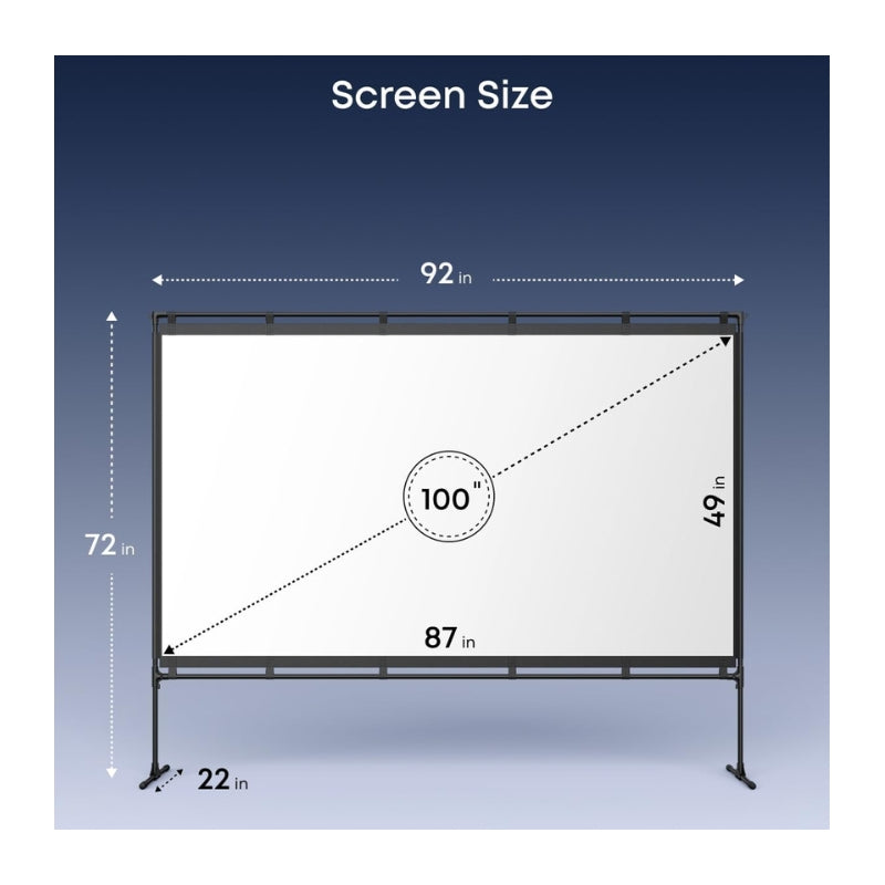 Anker Nebula 100-Inch Outdoor Projector Screen with Stand - شاشة عرض خارجية مقاس 100 بوصة مع ستاند من انكر نيبولا
