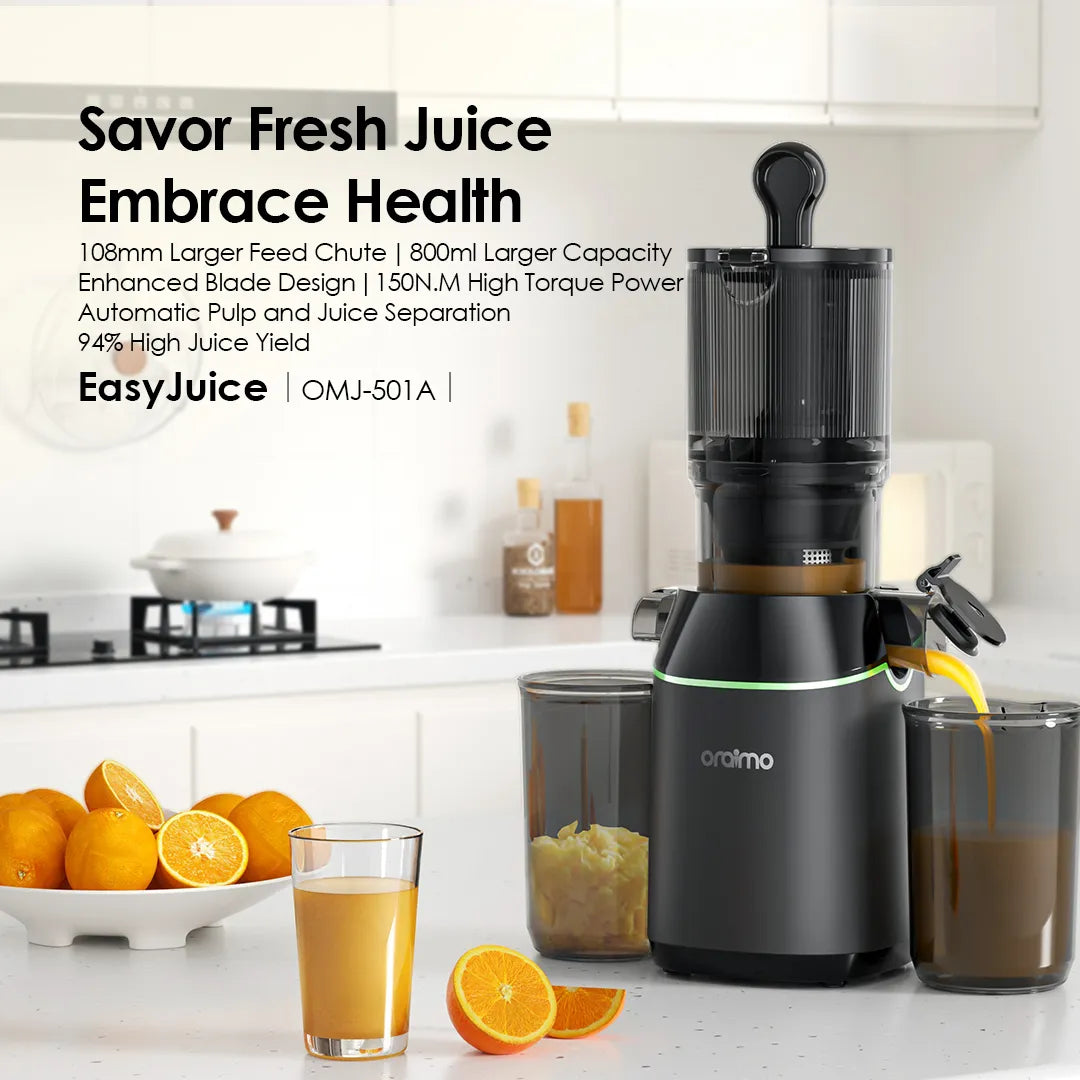 Oraimo EasyJuice 108mm Diameter 800ML Slow Juicer - عصارة الحمضيات الكهربائية البطيئه 800 مل من اورايمو