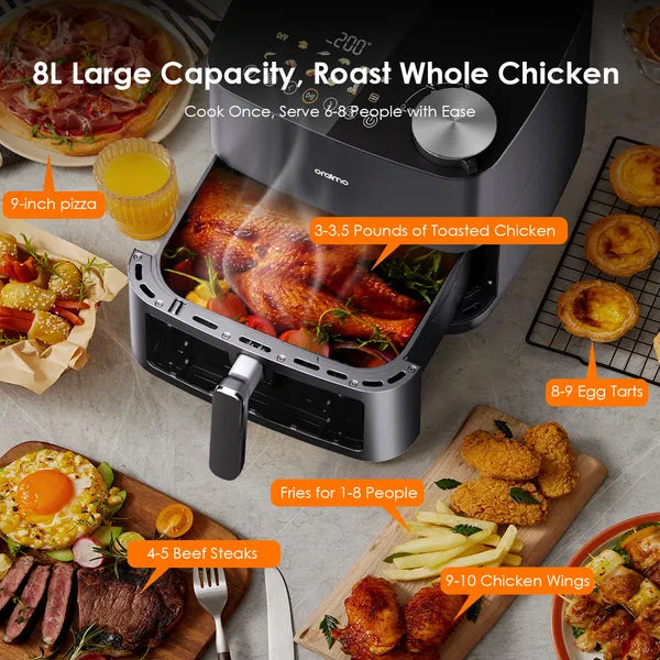 Oraimo NutriFry Max 8L 2000W Air Fryer - قلاية هوائية 2000 واط 8 لتر من اورايمو
