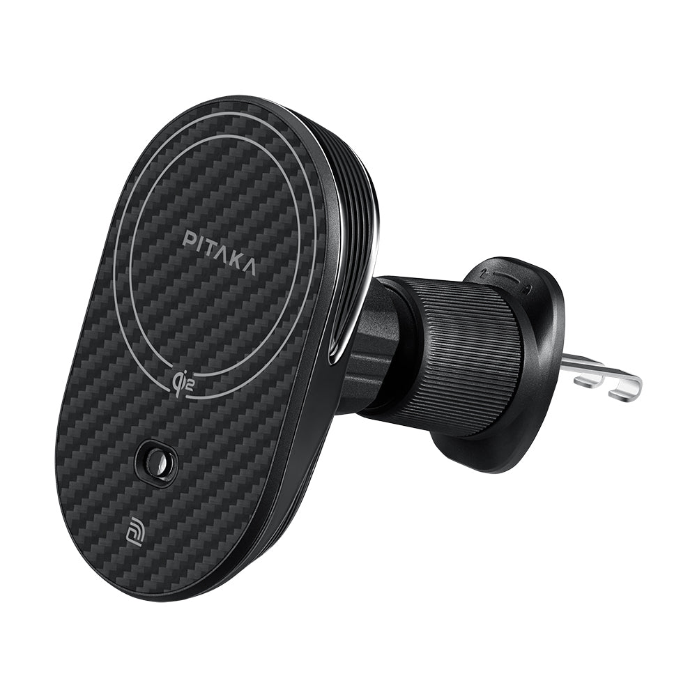 PITAKA MAGNETIC CAR PHONE HOLDER FOR AIR VENT QI2 - ستاند سيارة مغناطيسي بفتحة التبريد مع شحن لاسلكي من بيتاكا