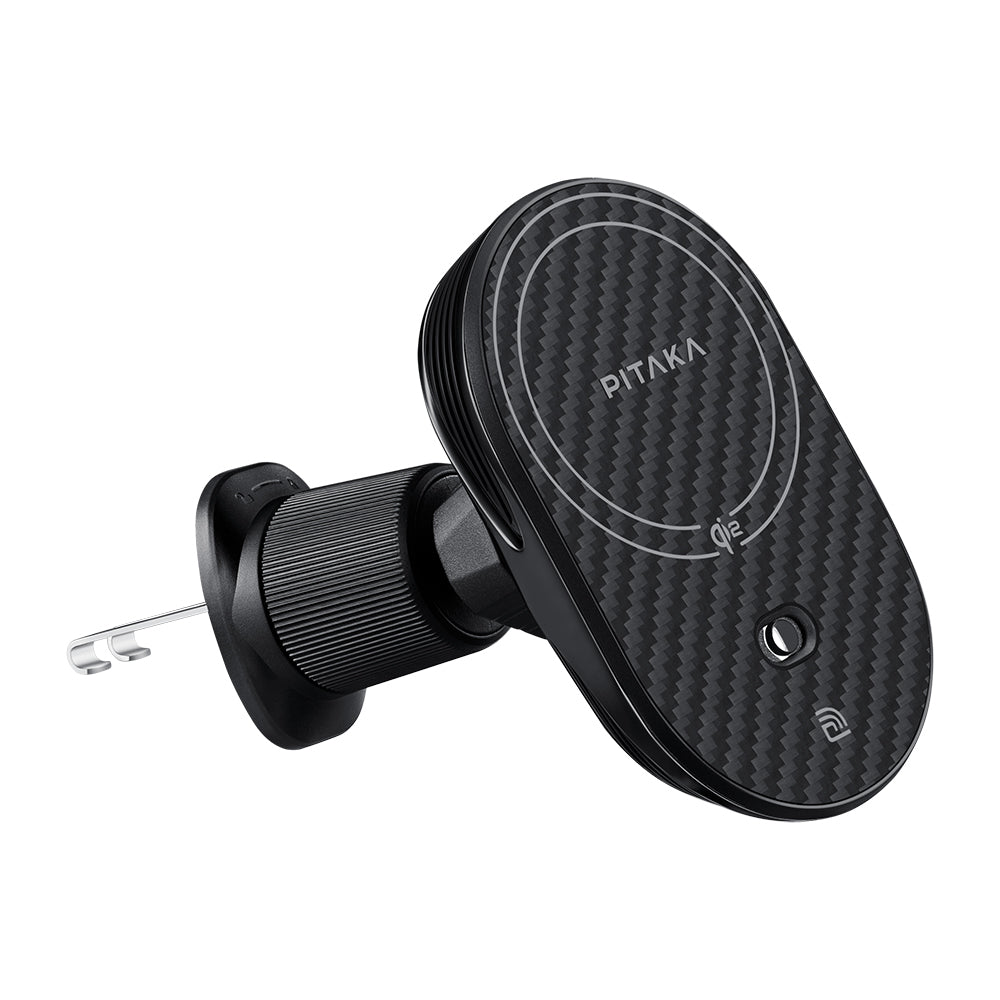 PITAKA MAGNETIC CAR PHONE HOLDER FOR AIR VENT QI2 - ستاند سيارة مغناطيسي بفتحة التبريد مع شحن لاسلكي من بيتاكا