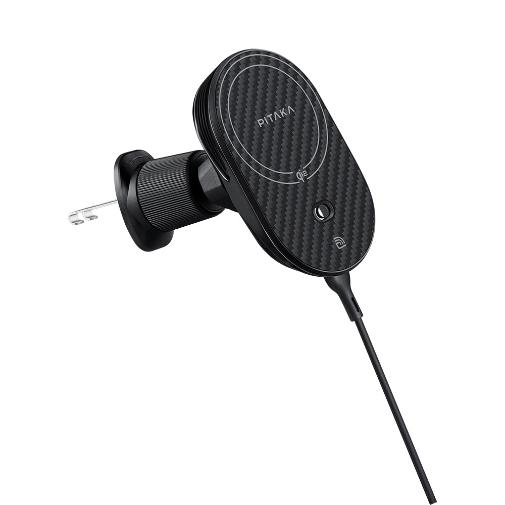PITAKA MAGNETIC CAR PHONE HOLDER FOR AIR VENT QI2 - ستاند سيارة مغناطيسي بفتحة التبريد مع شحن لاسلكي من بيتاكا