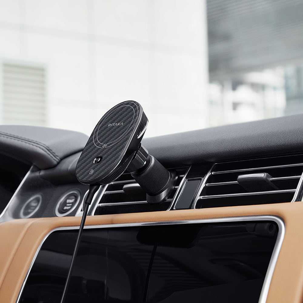 PITAKA MAGNETIC CAR PHONE HOLDER FOR AIR VENT QI2 - ستاند سيارة مغناطيسي بفتحة التبريد مع شحن لاسلكي من بيتاكا
