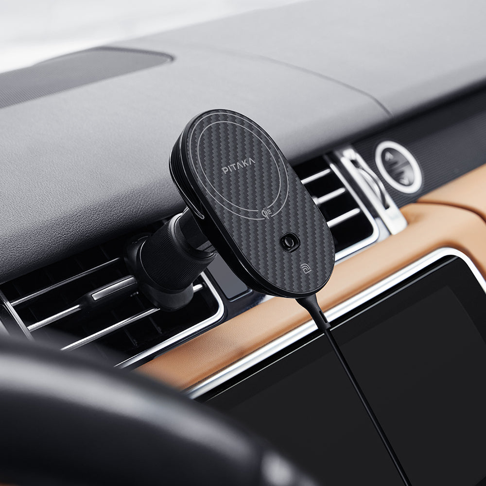 PITAKA MAGNETIC CAR PHONE HOLDER FOR AIR VENT QI2 - ستاند سيارة مغناطيسي بفتحة التبريد مع شحن لاسلكي من بيتاكا