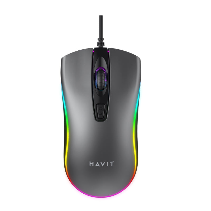 Havit MS72 Wired mouse with RGB Ochre - ماوس سلكي من هافيت