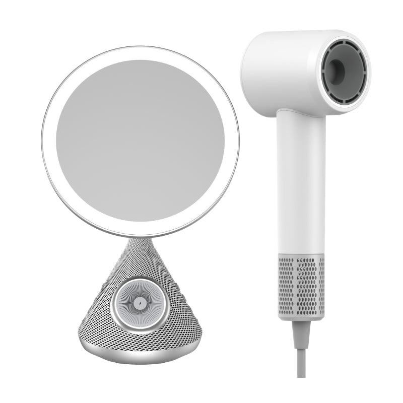 Havit HDK88 UK Wireless Charger WHITE+GRAY - مجفف شعر 3 في 1 مع مرآة وشاحن لاسلكي