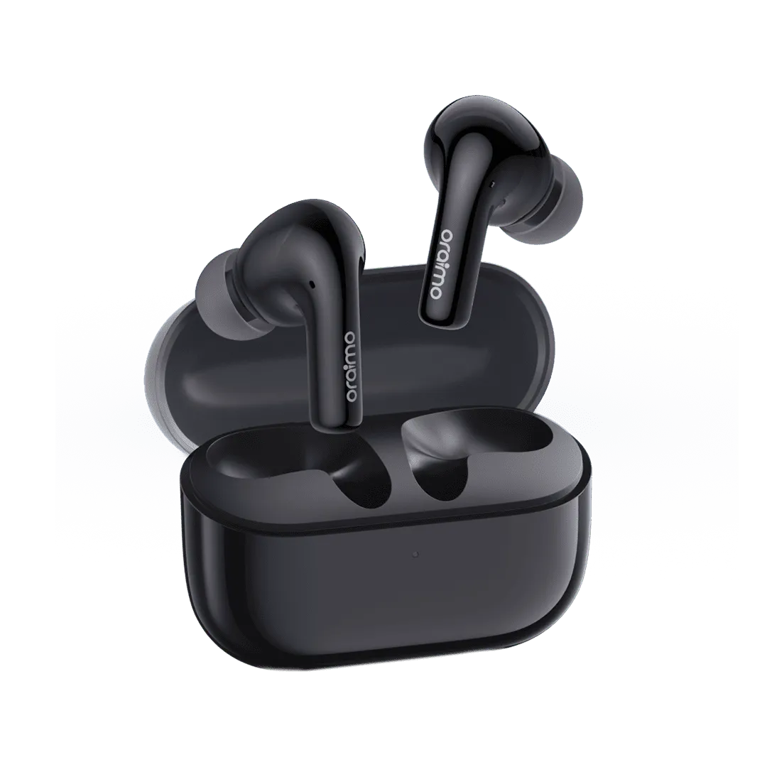 Oraimo SpaceBuds Z Black ANC TWS Earbuds Black-سماعات بلوتوث بتقنية الغاء الضوضاء من اورايمو اسود