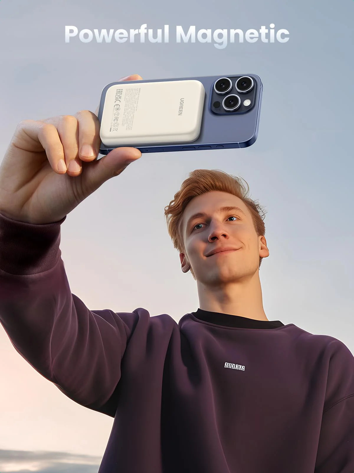 UGREEN PowerBank Magnetic Wireless Creamy 10000mAh 20W - باوربنك مغناطيسي لاسلكي 10000 ملي امبير 20 واط من يوكرين