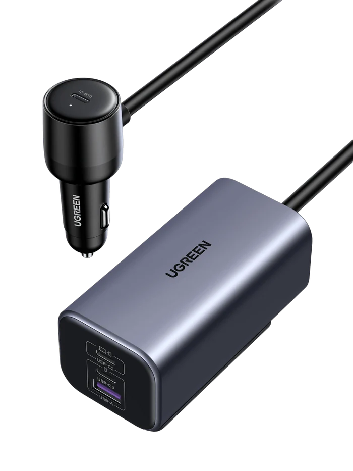 UGREEN Car Charger 150W 4-Port GaN Fast - شاحن سيارة سريع بقدرة 150 واط، 4 منافذ بتقنية GaN من يوكرين