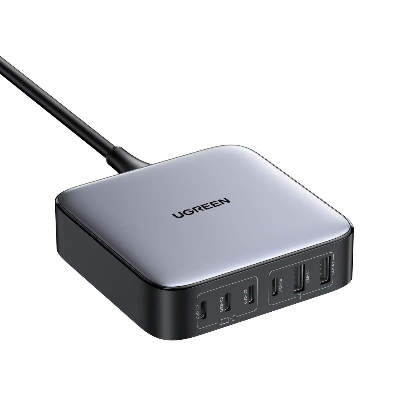 UGREEN Charger 6-Port GaN Desktop 200W With Cable Type-c To Type-c 100W 1M - شاحن 200 واط متعدد المنافذ مع كيبل تايب سي تايب سي 100 واط من يوكرين