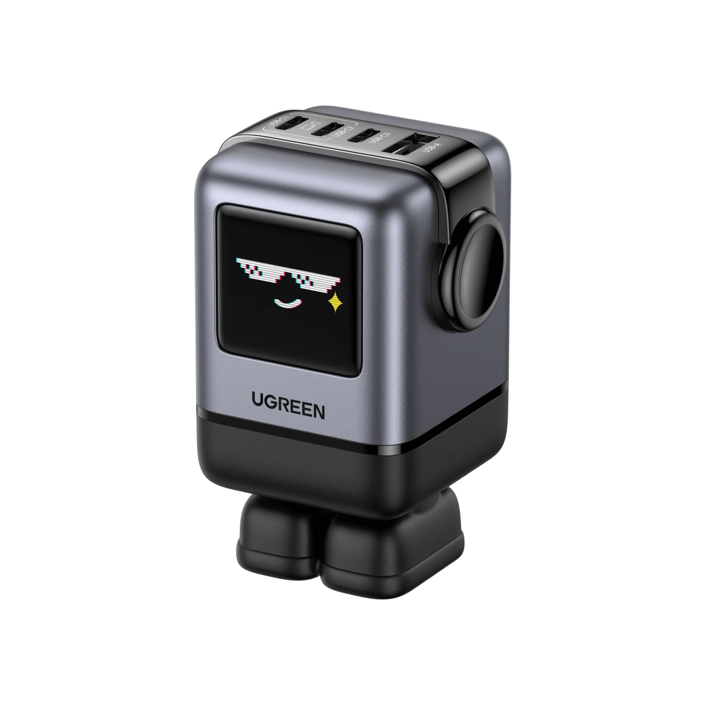 UGREEN Charger Nexode Robot GaN Black 100W 4Port - شاحن 100 واط على شكل روبوت مع 4 منافذ من يوكرين