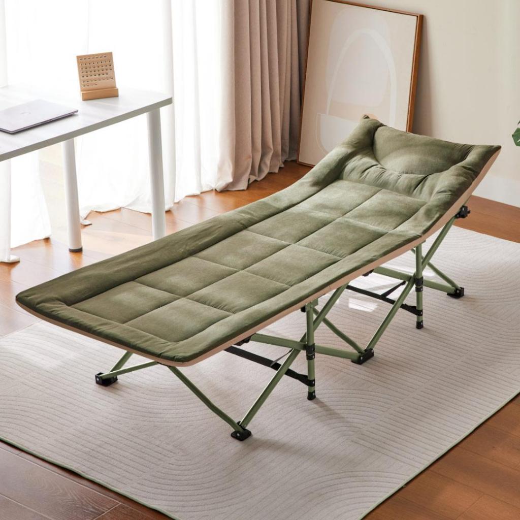 8H XIAONAXIAN COMFORTABLE NAP BED PORTABLE FOLDING BED LOTUS LEAF GREEN SKIN-FRIENDLY - سرير النوم القابل للطي المريح يتحمل حتى 136 كجم