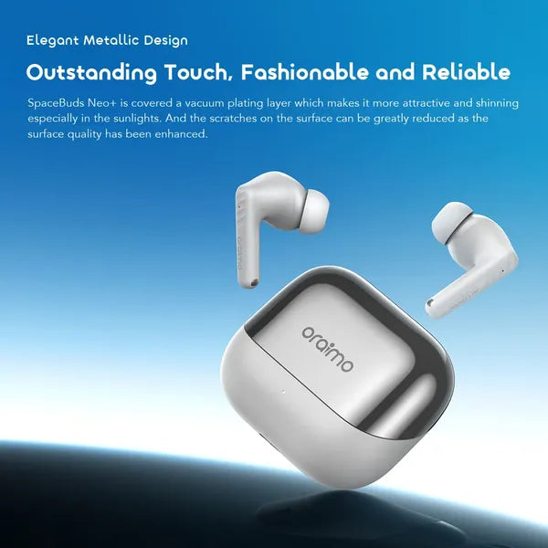 Oraimo SpaceBuds Neo+ Wireless Earpods Gold - سماعات بلوتوث بتقنية الغاء الضوضاء من اورايمو ذهبي