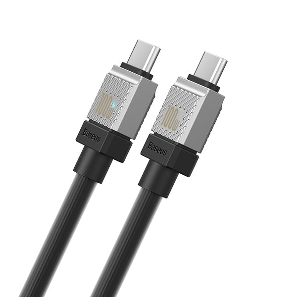 BASEUS DATA CABLE COOLPLAY TYPE C TO TYPE- C 100 W 1M - كيبل شحن ونقل تايب سي تايب سي 100 واط من باسيوس