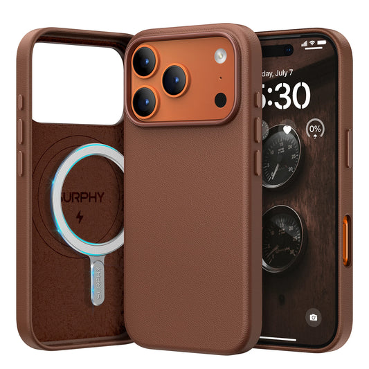 PULOKA CASE WITH MAGSAFE FOR IPHONE 17 PRO MAX BROWN - كفر ايفون 17 برو ماكس ماك سيف لون جوزي من بولوكا