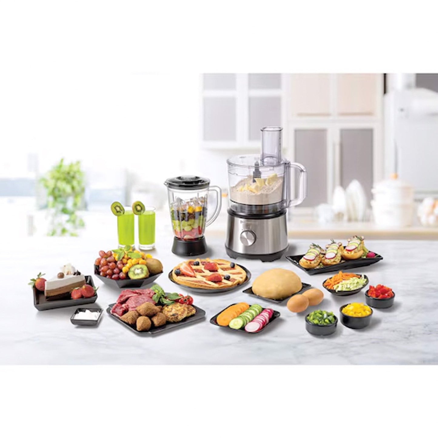 Black&Decker FX825-B5 FOOD PROCESSOR 800W silver/black - محضرة طعام متعددة الاستخدامات 800 واط من بلاك اند ديكر