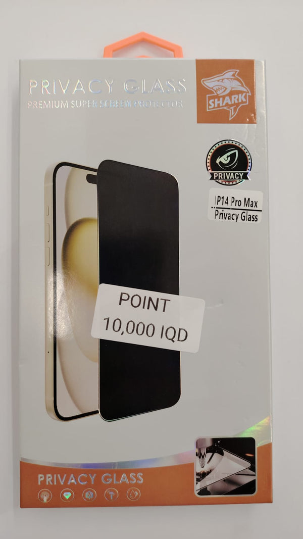 SHARK GLASS FOR IPHONE 14 PRO MAX PRIVACY - لاصق شاشة مضلل للايفون 14 برو ماكس