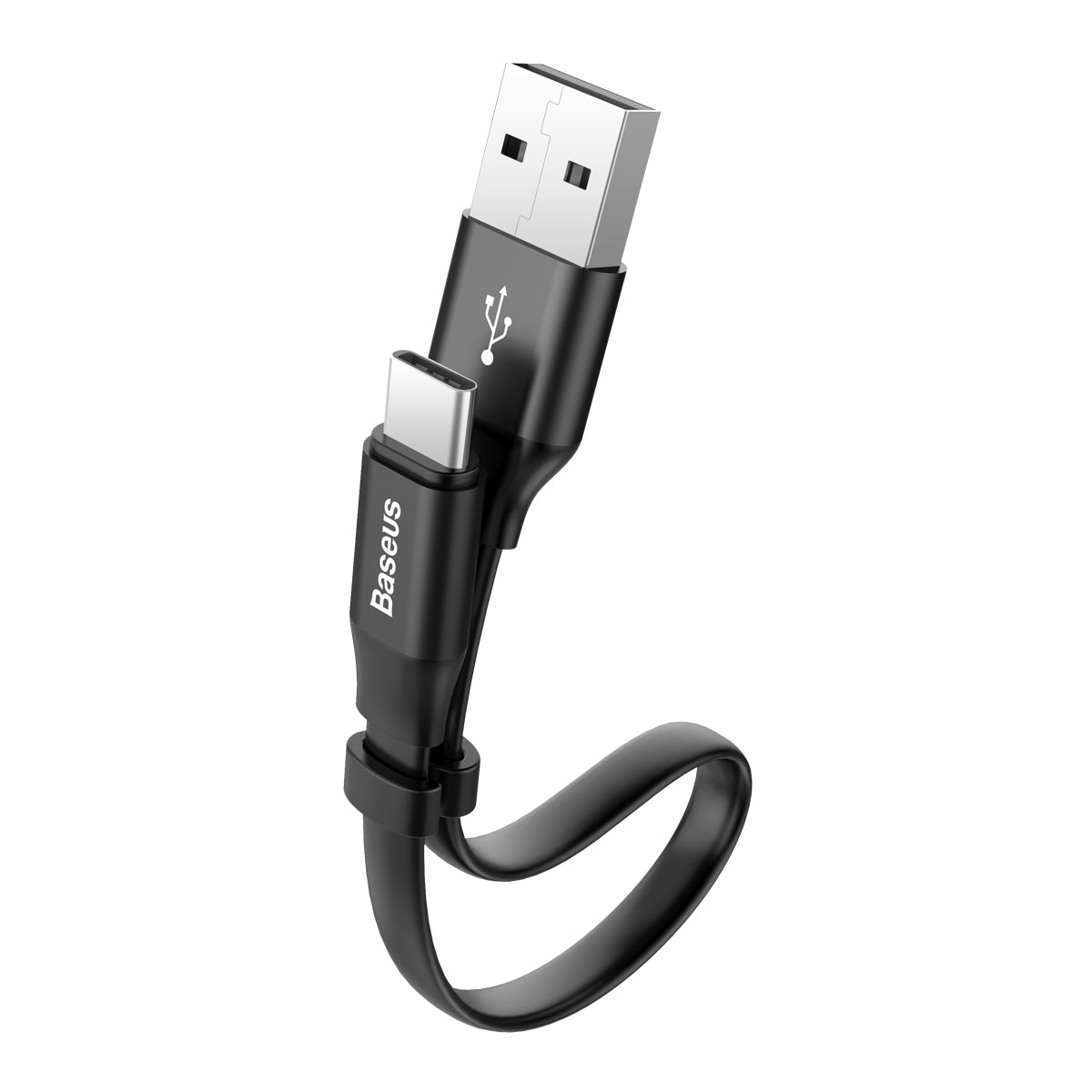 BASEUS NIMBLE USB-A TO TYPE-C PORTABLE CABLE 2A 23CM BLACK - كيبل يو اس بي تايب سي 23 سم من باسيوس اسود