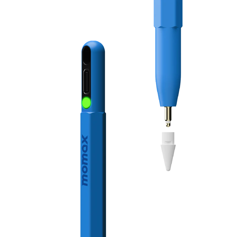 Momax Mag.Link Pop Magnetic active stylus pen TP10 - قلم مغناطيسي للايباد من موماكس ازرق