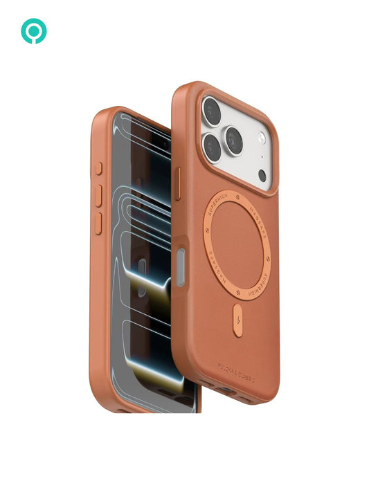 PULOKA CASE FOR IPHONE 17 PRO MAX ORANGE - كفر ايفون 17 برو ماكس مع ستاند برتقالي