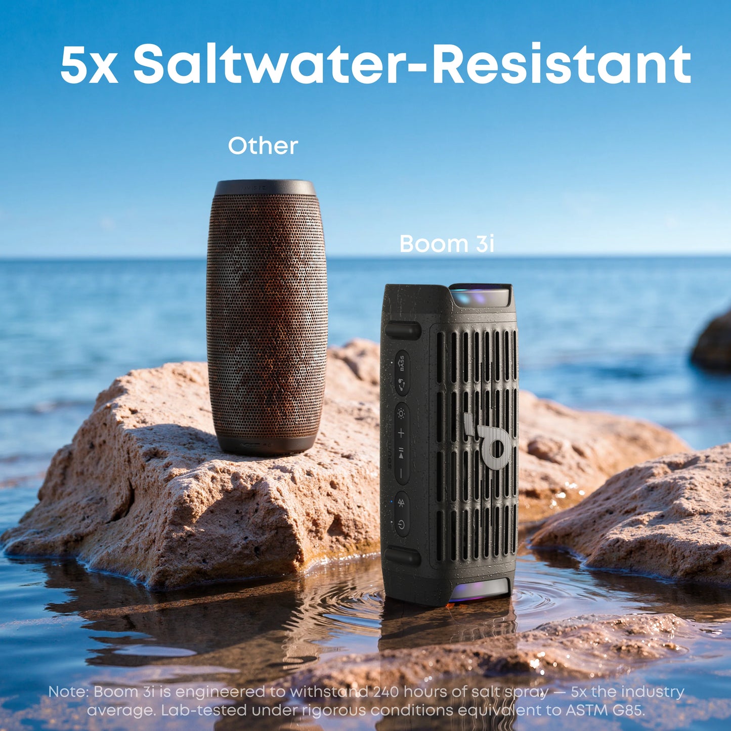 Anker Soundcore Boom 3i Portable Speaker Black - سبيكر محمول 50 واط مقاوم للماء والملح من انكر اسود