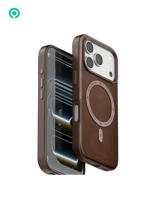 PULOKA CASE FOR IPHONE 17 PRO MAX BROWN - كفر ايفون 17 برو ماكس مع ستاند جوزي