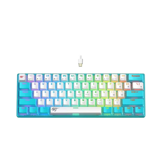 Havit KB903L Gaming Keyboard Blue & White -  كيبورد سلكي للالعاب من هافيت ابيض