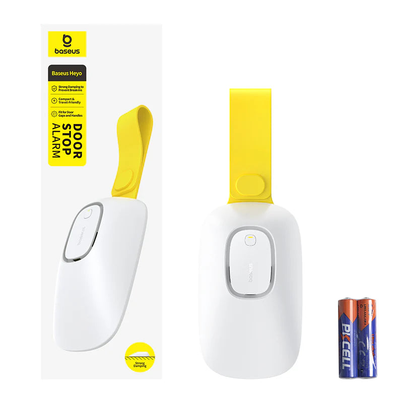 Baseus Heyo Door Stop Alarm Moon White (Includes AAA Battery x 1)- سدادة باب بانذار عالي الصوت من باسيوس