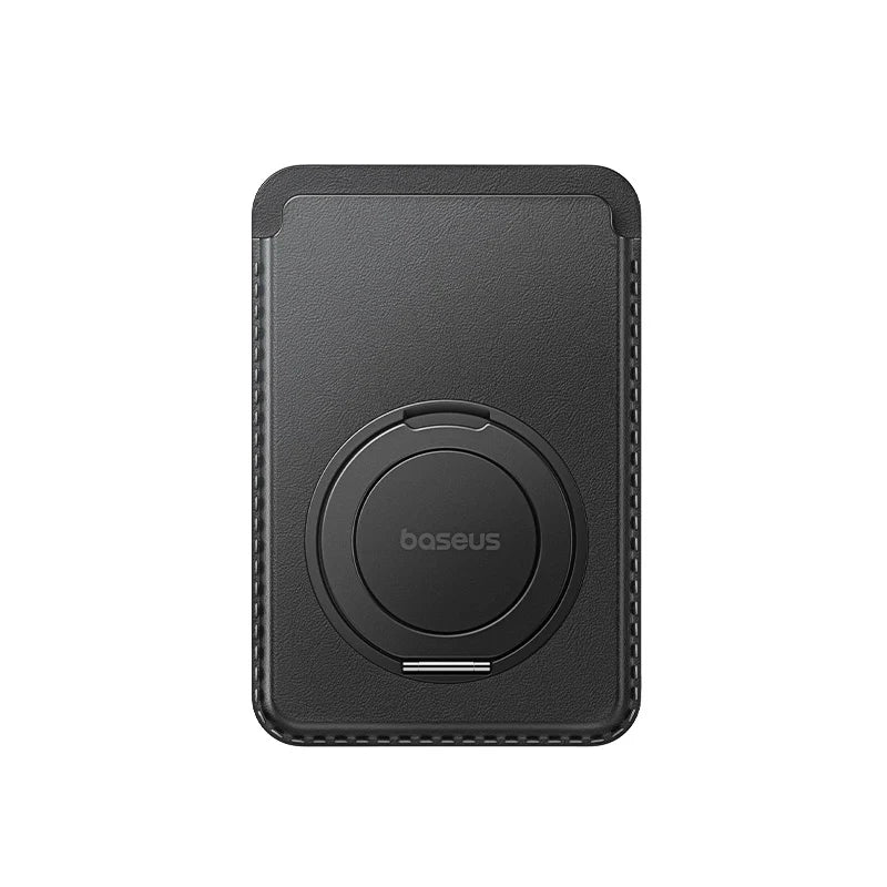 BASEUS MAGPRO 3 MAGNETIC WALLET STAND COSMIC BLACK - محفظة بطاقات مغناطيسية مع ستاند من باسيوس اسود