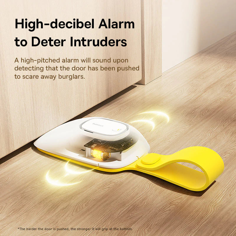 Baseus Heyo Door Stop Alarm Moon White (Includes AAA Battery x 1)- سدادة باب بانذار عالي الصوت من باسيوس