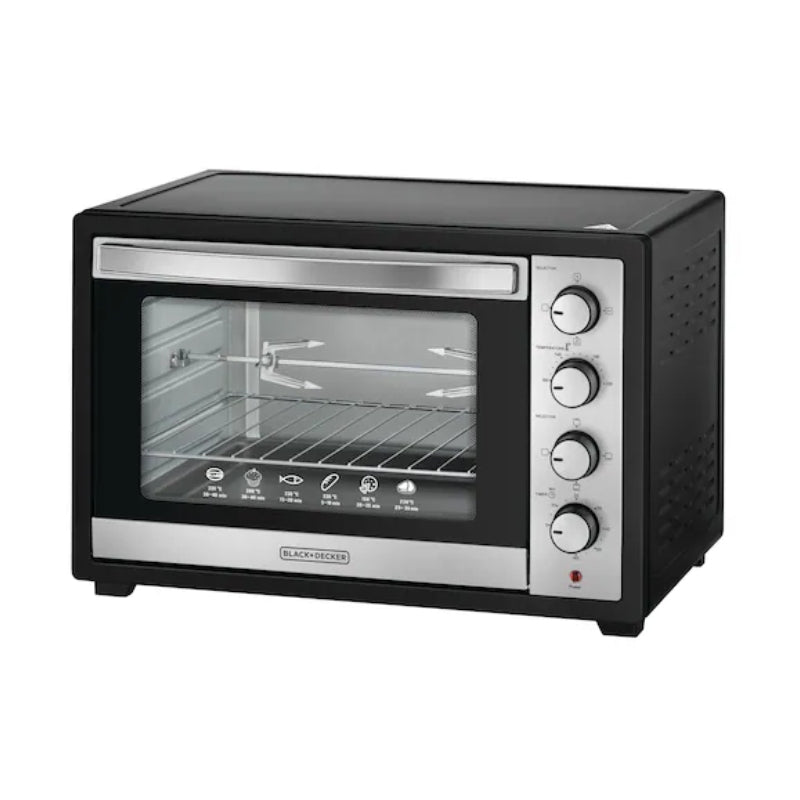 Black&Decker TRO50RDG-B5 OVEN 50L 2000W black/silver - فرن كهربائي بقوة 2000 واط وبسعة 50 لتر من بلاك اند ديكر